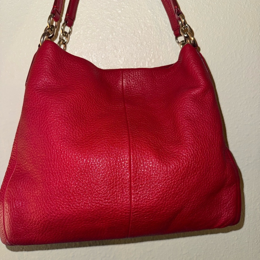 Coach Vibrant Red Leather Shoulder Bag